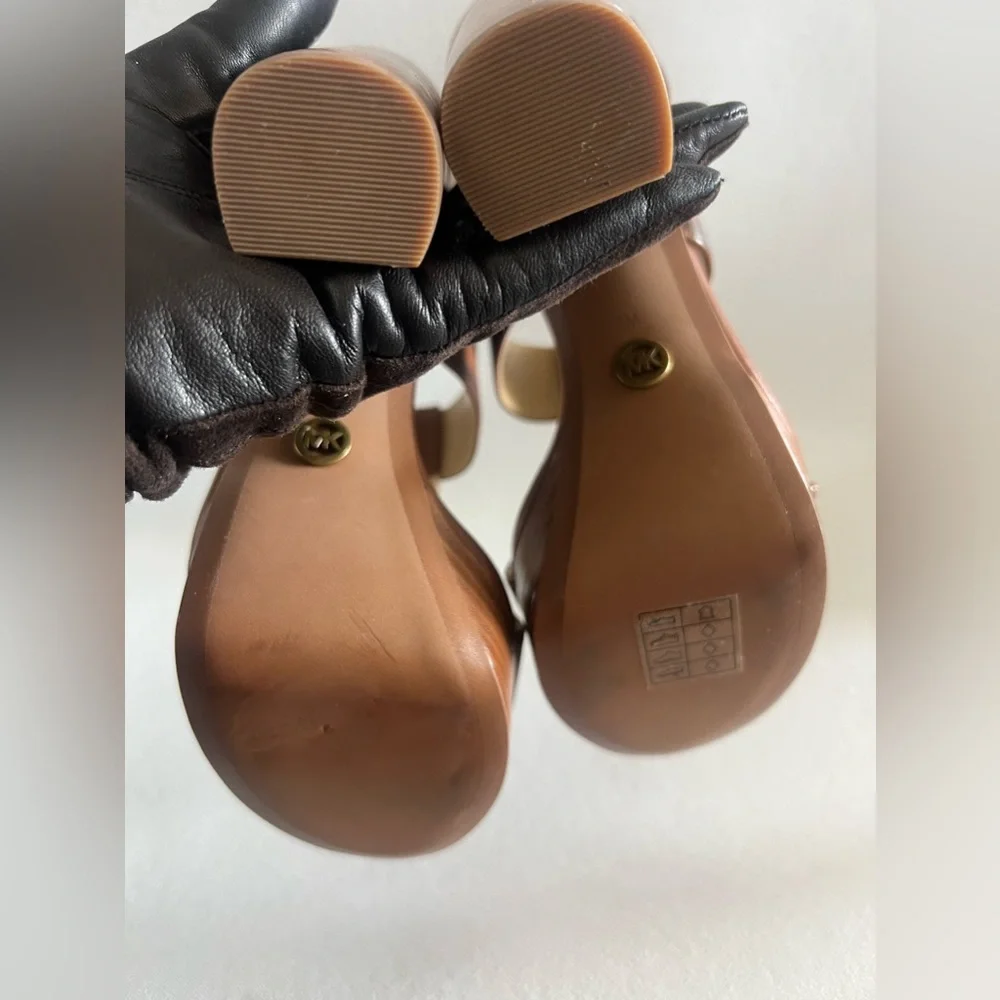 MK Becker Burnished Leather Platform Sandal